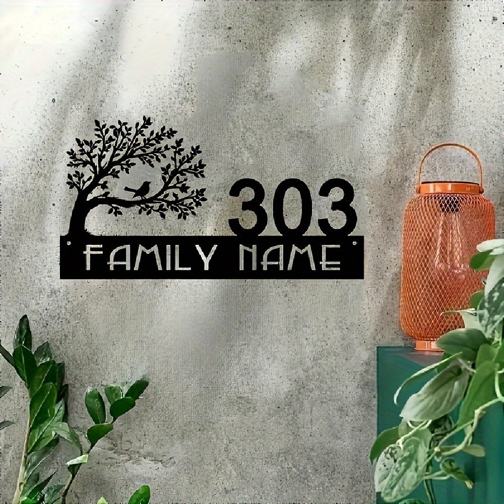 Custom Metal Address Sign with - Bonsai Garden Tree avis et prix